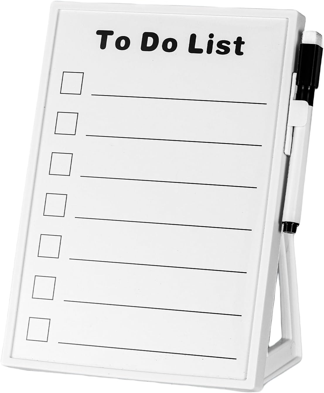 Desktop Dry Erase Board, Small Whiteboard with Stand, A5 Size 8.3 x 5.8 Inches with A Dry Erase Marker, Detachable Stand & to Do List Card (A5)