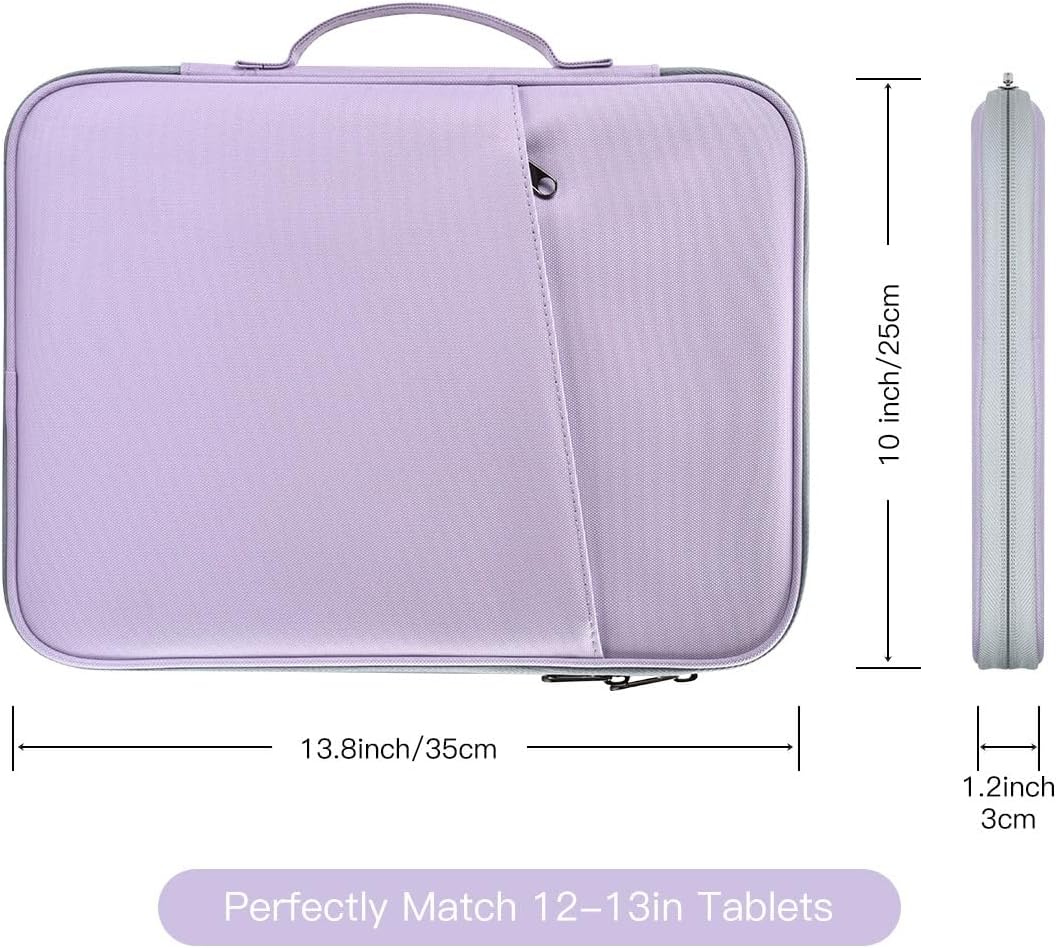 12-12.9 Inch Tablet Sleeve Bag for 12.4" Samsung Galaxy Tab S10+ S9+ Plus/S8+/S7+ Plus/S7 FE,13" iPad Air M4 M3 M2/iPad Pro M5 M4/Pro 12.9"/Microsoft Surface Go 2 12.4"/Pro 11 10 Carrying Case-Black