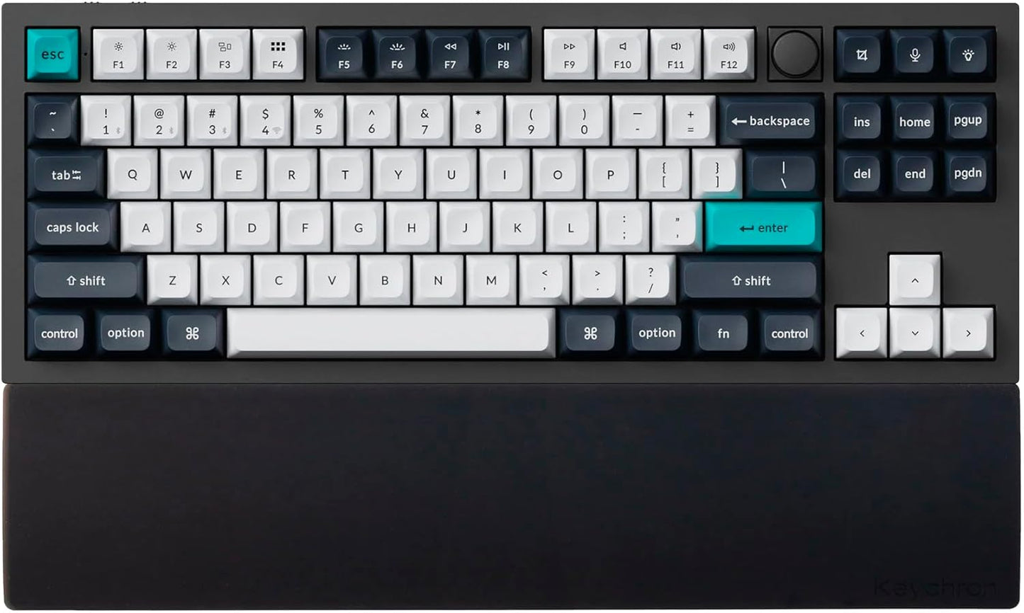 Ergonomic Silicone Wrist Rest for Keychron Q3 / Q3 Max / V3 / V3 Max / C3 Pro,14.37" Honeycomb Non-Slip Palm Rest, 80% TKL Mechanical Keyboards with Typing Pain Relief