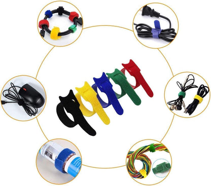 California JOS 60 PCS 6 Inches Reusable Cable Ties, Wire Ties, Cord Organizer, Cable Organizer, Adjustable Cable Management - White
