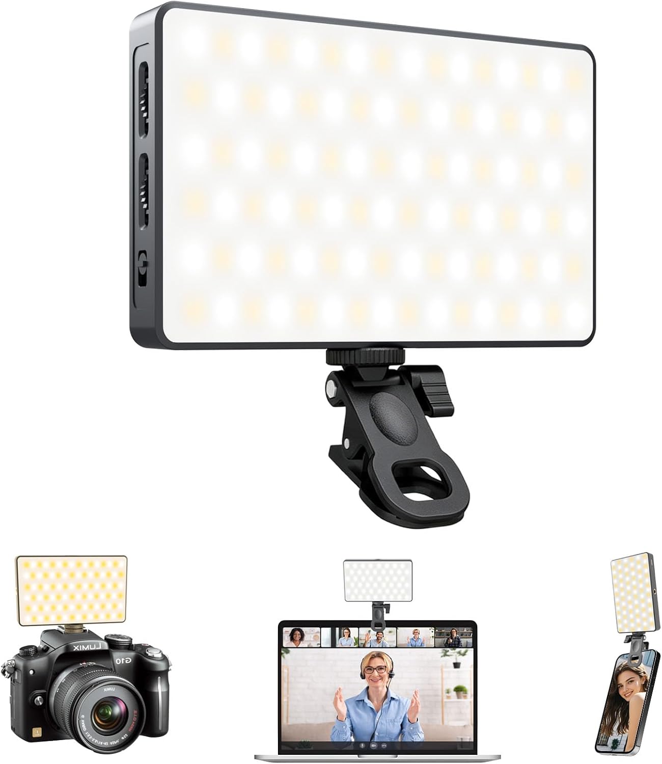 Ring Light for Computer Video Conference - Webcam Light for Monitor Clip On Remote Working Distance Learning Zoom Call Self Broadcasting and Live Streaming Influencer Light Laptop Video Conferencing