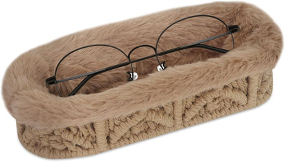Glasses Holder,Anti-scratch Plush Lined Eyeglass Holder Stand for Nightstand Desk Storage Organizer