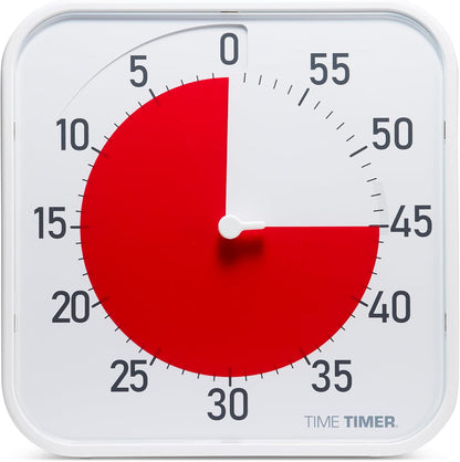 TIME TIMER 12 inch Visual Timer 60 Minute Kids Desk Countdown Clock with Dry Erase Activity Card, Also Magnetic for Classroom, Homeschooling Study Tool, Task Reminder, Home and Kitchen Timer