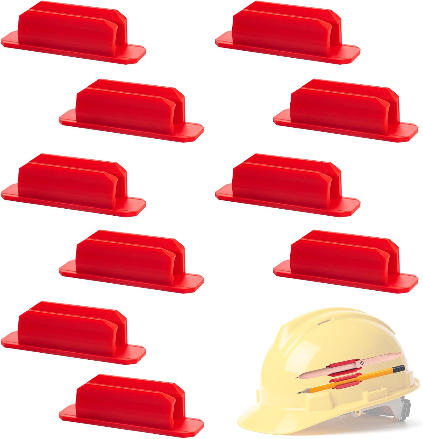 10 Pcs Silicone Pen Holder for Wall,Adhesive Pencil Holder for Clipboard Student Desk Classroom (5-colors)