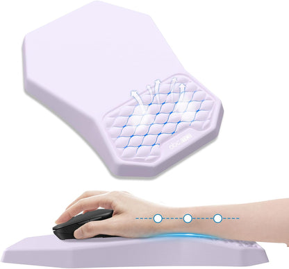 Ergonomic Mouse Pad and Keyboard Wrist Rest Support Set, Massage Design Mousepad for Carpal Tunnel Pain Relief, Memory Foam, Non-Slip PU Base for Computer Desk, Black