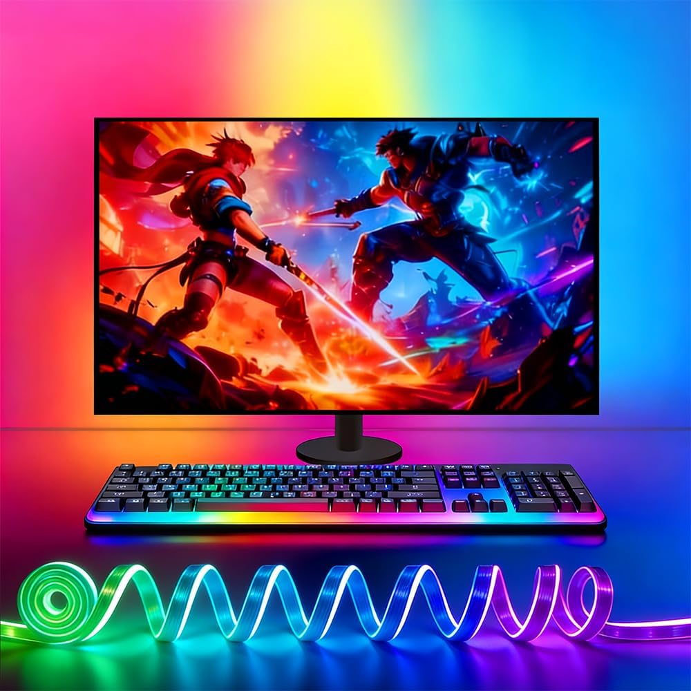 pc sync Light bar，LED Light Strips Deliver Synchronized Lighting Effects with Screen Colors and Music, Compatible with Win/Mac Systems. (PC Sync Light (for 32-34-inch Models))