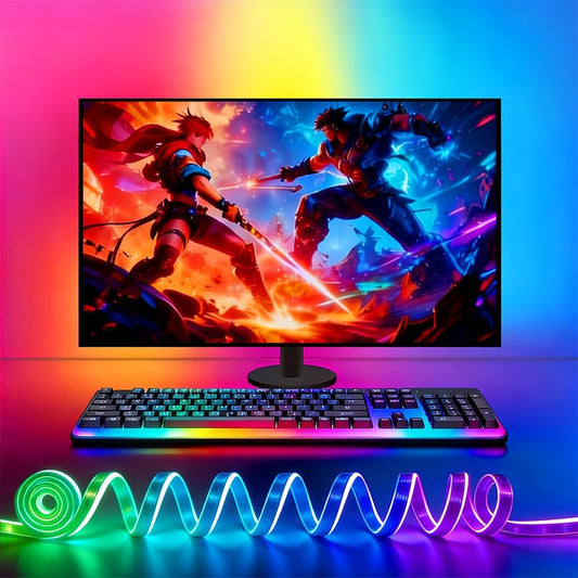 pc sync Light bar，LED Light Strips Deliver Synchronized Lighting Effects with Screen Colors and Music, Compatible with Win/Mac Systems. (PC Sync Light (for 32-34-inch Models))