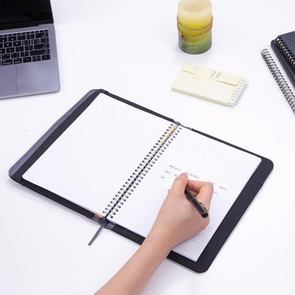 Journal Notebook Cover for Work, Journaling Notebooks Protector - Portfolio Organizer Compatible with Rocketbook Fusion, with Pen loop, Business Card Holder, File Pocket for accessories