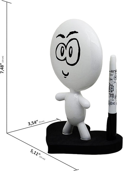 Dry Erase Board - TITTO in Love, Draw Your Ideas - Ceramic Doll - Black Office Design Desk - Coworkers Office Home Gift (Black)
