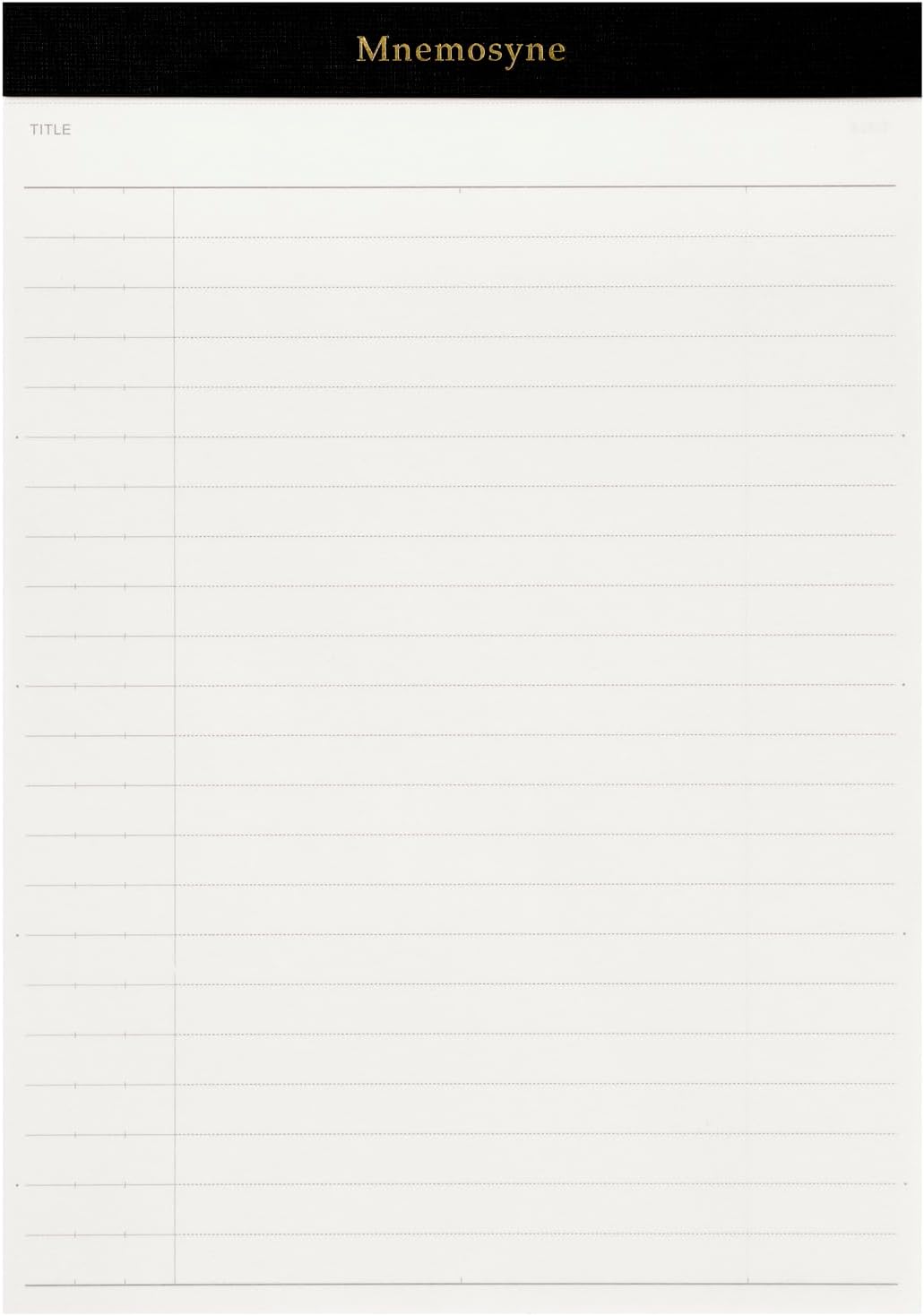 Maruman Mnemosyne Lined Notebook- Vertical A5, 5.83" x 8.27", 70 Sheets / 140 Pages, 7mm College Ruled With Center Line Journal, Perforated Pages & Wire-Bound to Lay Flat, Black, Made in Japan - Colors B