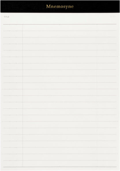 Maruman Mnemosyne Lined Notebook- Vertical A5, 5.83" x 8.27", 70 Sheets / 140 Pages, 7mm College Ruled With Center Line Journal, Perforated Pages & Wire-Bound to Lay Flat, Black, Made in Japan - Colors B