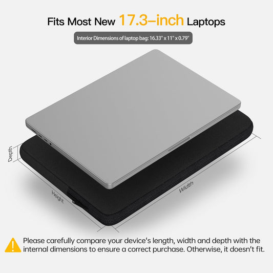 17 17.3 inch Laptop Sleeve Case for HP 17.3 inch Laptop/HP Envy 17 / Pavilion 17, Dell Inspiron 17, Lenovo Ideapad 17.3, ASUS Vivobook 17, 17-in Water-Resistant Computer Notebook Bag