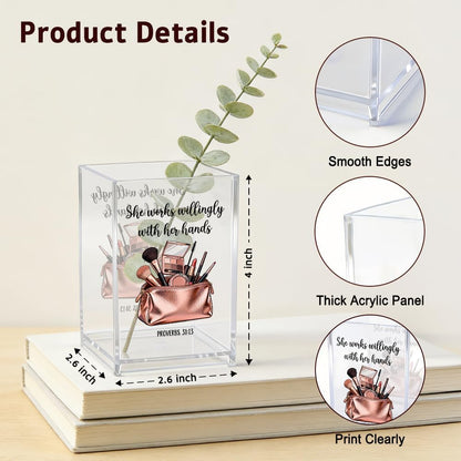 The Makeup Artist Acrylic Cosmetic Pencil Pen Holder, Funny Vanity Accessories for Girls, Makeup Brushes Holder for Beauty Specialist Esthetician, Make Up Artist MUA Appreciation Gifts