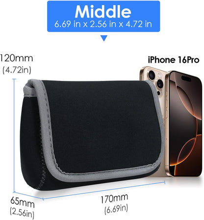 LENTION Storage Small Pouch Bag Cases for Accessories Laptop MacBook Power Adapter, Wireless Mouse, iPhone Charger, Cellphone, Power Bank, Cord Travel Cable Electronic Organizer - Dark Gray