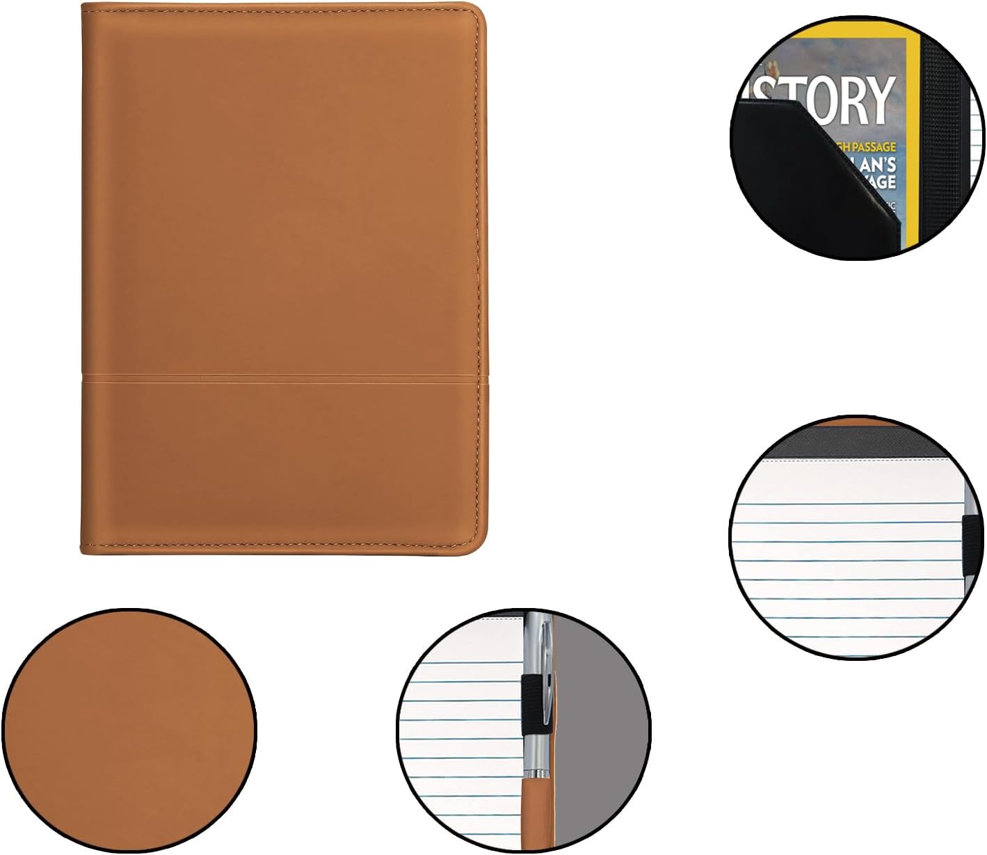 Padfolio/Portfolio Binder, Mini Padfolio Portfolio Binder 5 x 8 Legal Writing Pad, A5 Document Organizer Folder for Men Women, Black