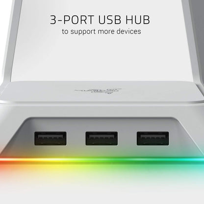 Razer Base Station V2 Chroma Headphone Headset Stand Holder: Chroma RGB Lighting - Taller Stand & Anti-Slip Ledge - USB Charging Ports - Anti-Slip Rubber Base - 3.5mm Port + Built-in DAC - Black