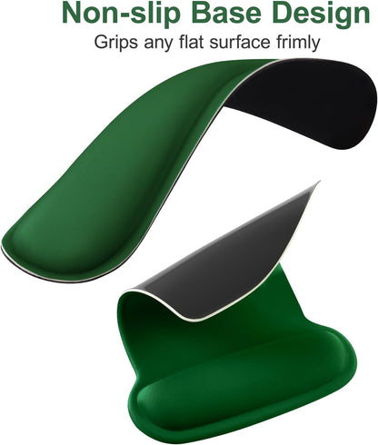 MOSISO Wrist Rest Support for Mouse Pad & Keyboard Set, Ergonomic Mousepad Non-Slip Base Home/Office Pain Relief & Easy Typing Cushion with Neoprene Cloth & Raised Memory Foam, Black