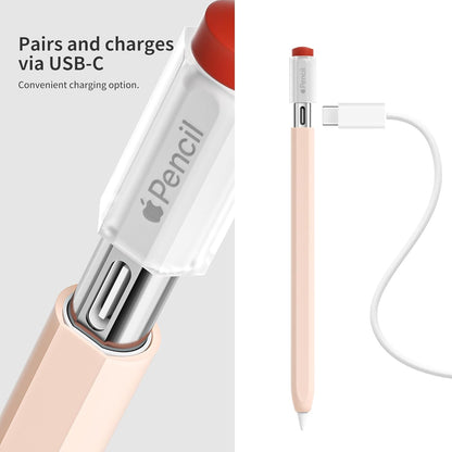 ELETIUO Silicone Case Compatible with Apple Pencil (USB-C),Protective Holder Grip Sleeve with Cap Accessories,Anti-Slip Cover Supports Magnetic Compatible with Apple Pencil 3rd Generation,Carrot