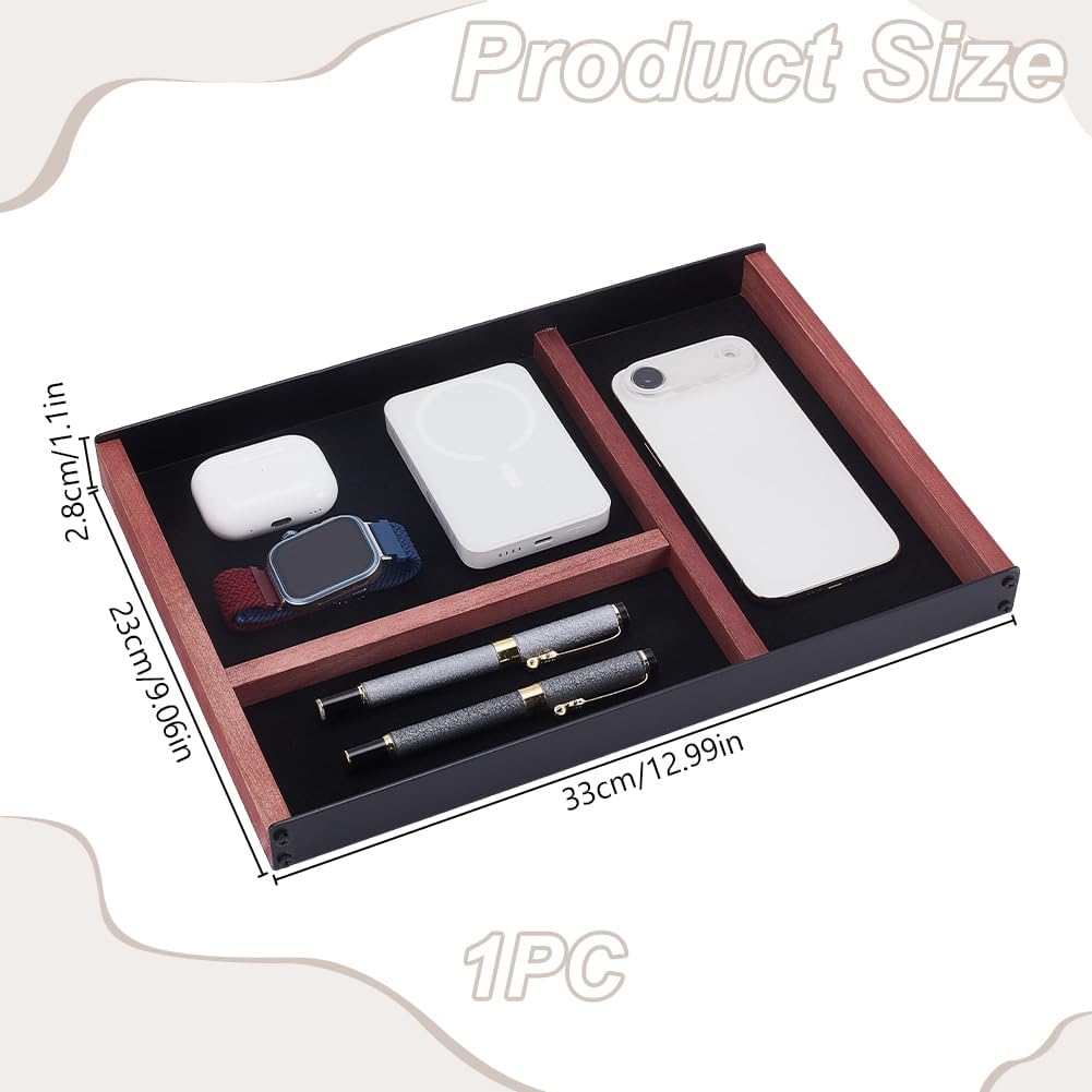 INFUNLY Walnut Pen Gift Box 7.5x3.2x0.8 Inches Brown Pen Case with Velvet Padding Ballpoint Pen Box Wood Lid Jewelry Display Case Rectangle Pen Tray for Jewelry Birthday Gift Souvenir Business Gift