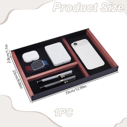 INFUNLY Walnut Pen Gift Box 7.5x3.2x0.8 Inches Brown Pen Case with Velvet Padding Ballpoint Pen Box Wood Lid Jewelry Display Case Rectangle Pen Tray for Jewelry Birthday Gift Souvenir Business Gift