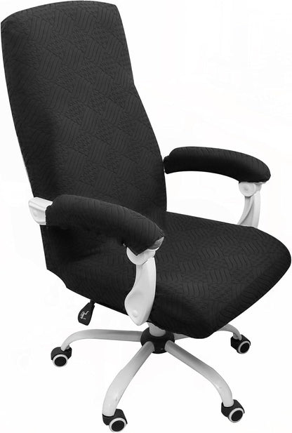 FORCHEER Office Chair Armrest Covers 12-15 Inch Velvet Elastic Black Arm Rest Covers for Desk Computer Chairs Washable