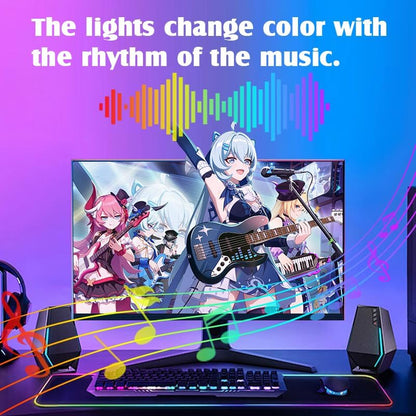 Monitor LED Backlights, LED Strip Light Sync with Screen Color/Music, Computer Light Bar Behind Screen, for PC/Mac, LEDs for Desk Gaming, USB Interface,Software Control (24 inch)