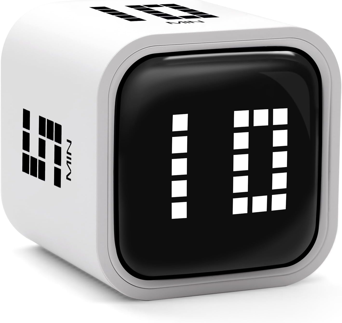 Rotating Productivity Timer 5, 25, 10, 50 Minutes Preset, Desk Cube w/Gravity Sensor for ADHD, Mute Functions, Ideal for Work, Study, Kitchen, Back to School (1, Wood Grain Finish)