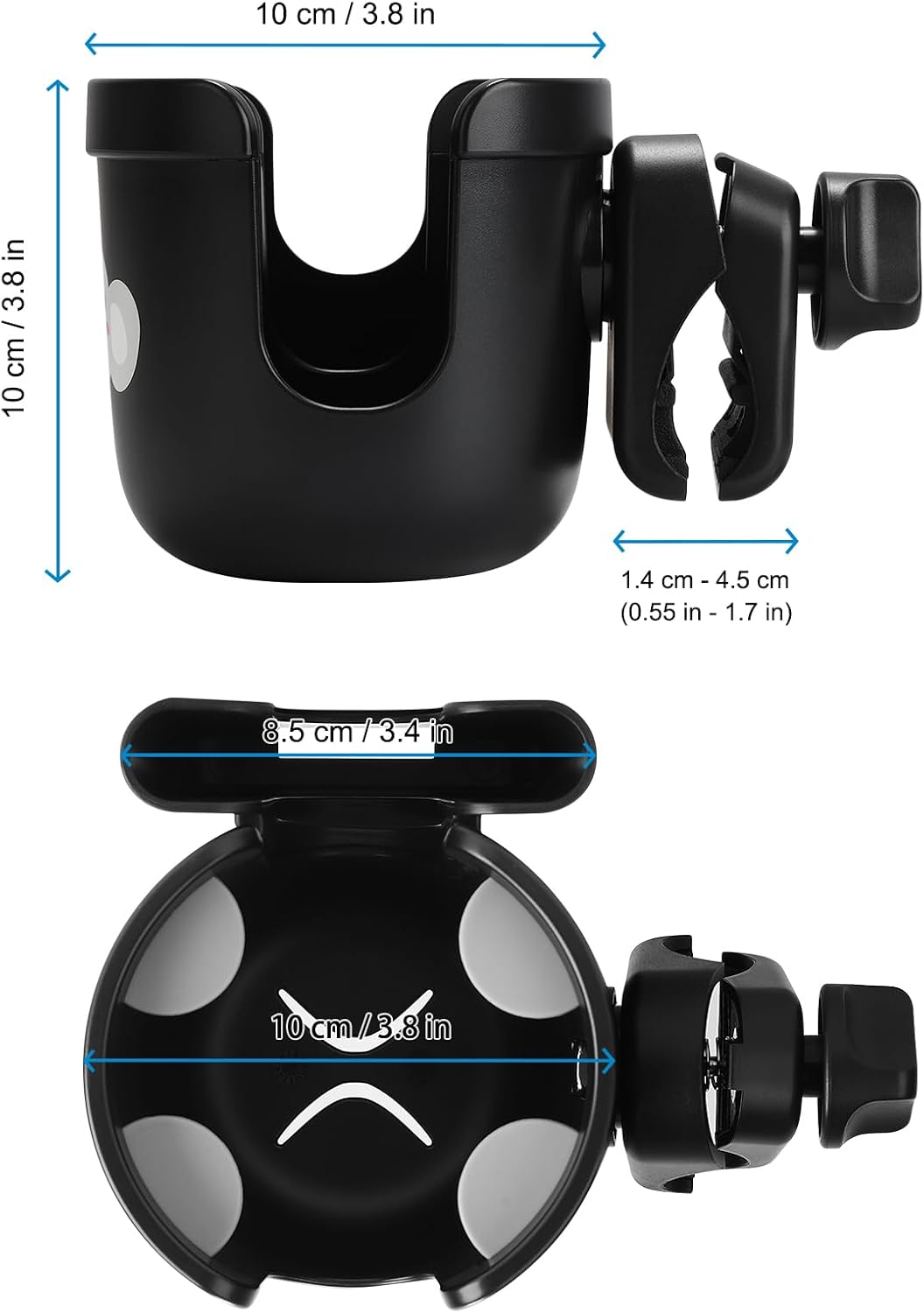 Accmor 2-in-1 Walker Cup Holder with Phone Holder, Wheelchair Cup Holder, Rollator Cup Holder, Cup Phone Holder for Walker, Wheelchair, Rollator, Mobility Scooter