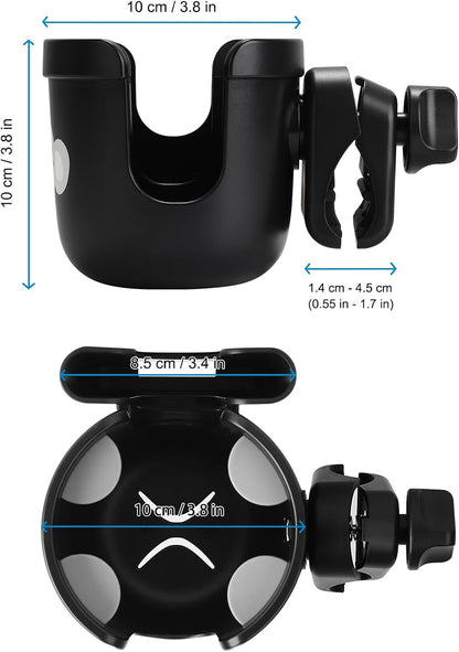 Accmor 2-in-1 Walker Cup Holder with Phone Holder, Wheelchair Cup Holder, Rollator Cup Holder, Cup Phone Holder for Walker, Wheelchair, Rollator, Mobility Scooter