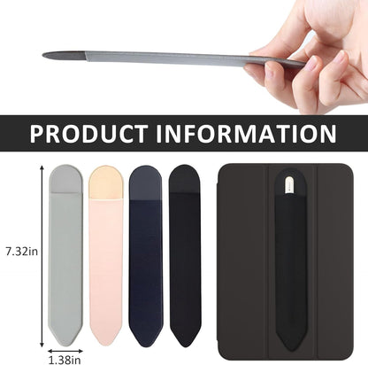 4 PCS Universal Self - Adhesive Elastic Stylus Holder Compatible with Apple Pencil 1st & 2nd Gen,Tablet Pen Cover in Black,Pink,Gray & Blue for iPad and Stylus Accessories