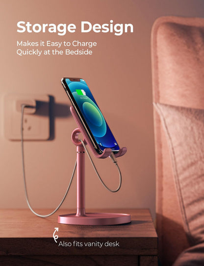 LISEN Cell Phone Stand Phone Holder for Desk Office Decor, Office Desk Accessories Women PC Gaming Essentials iPhone Stand Gadgets Men Gift for Father Fit OtterBox Case Switch iPad Air Tablet 4-10 in