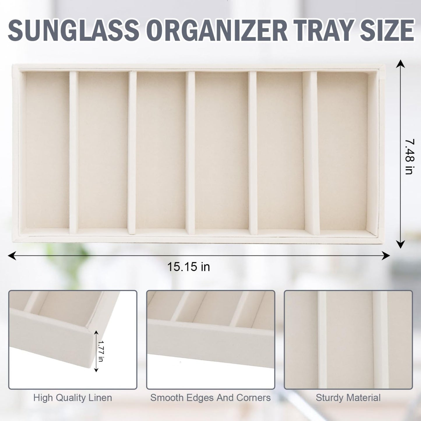 2 Pack Sunglasses Organizer Storage Glasses Holder Velvet Jewelry Tray, Glasses Organizer Eyeglasses Sunglasses Tray for Jewelry Display Watch