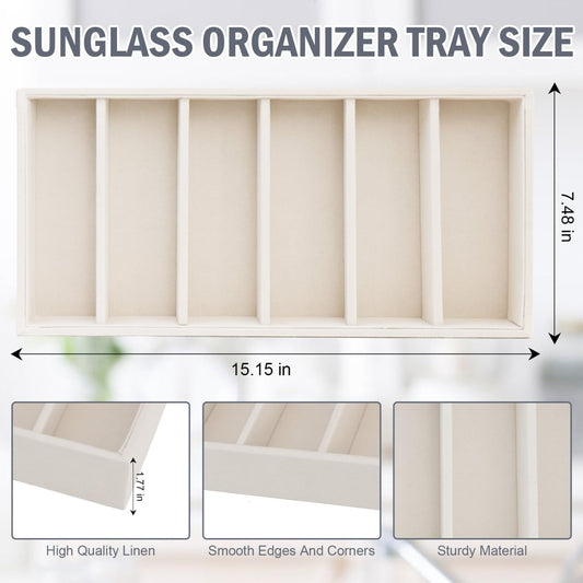 2 Pack Sunglasses Organizer Storage Glasses Holder Velvet Jewelry Tray, Glasses Organizer Eyeglasses Sunglasses Tray for Jewelry Display Watch