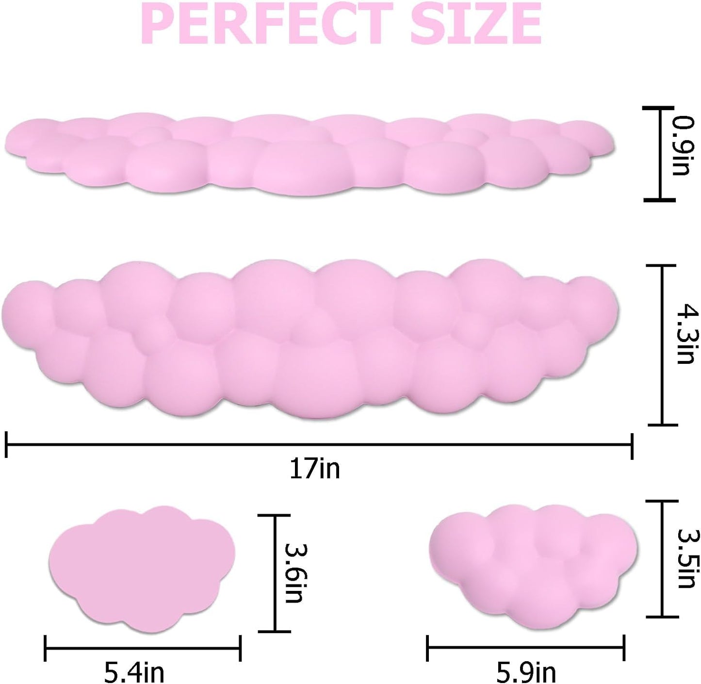 Cloud Wrist Rest Keyboard, PU Leather Memory Foam Wrist Rest for Computer Keyboard, Ergonomic Keyboard Wrist Rest and Cute Mouse Wrist Rest for Gaming,Office,Computer,Typing Pain Relief,Pastel Green