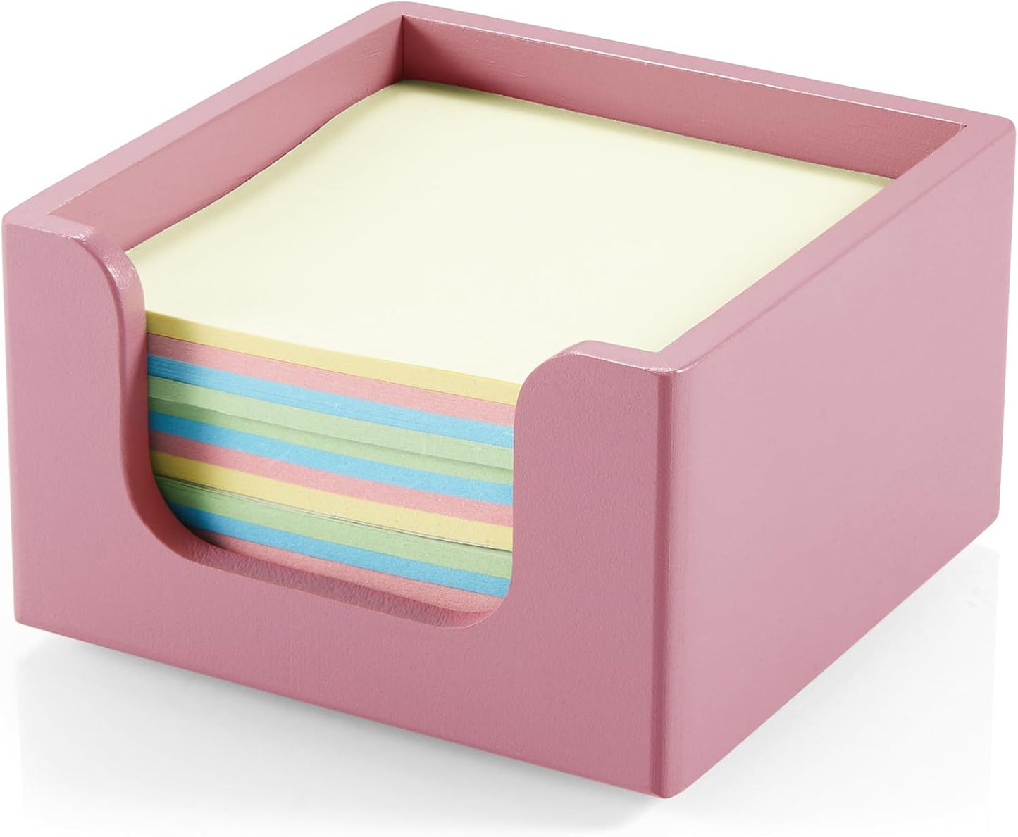Sticky Note Holder, Burnt Wood Note Dispenser for Office Desk Accessories, Self Stick Note Pad Holder, Memo Pad Holder Dispenser Organizer for School Office Desk Supplies