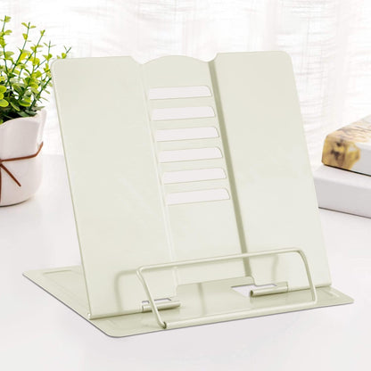 MSDADA Desk Book Stand Metal Reading Rest Book Holder Adjustable Cookbook Documents Holder Bookstands for Recipes Textbook Music Books, the First Day of School Gift for Students, Teachers (Light Blue)