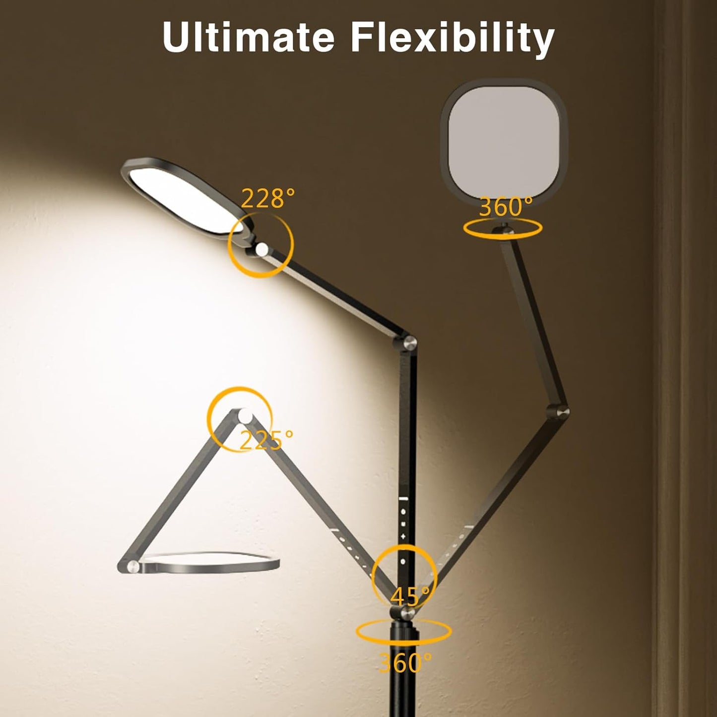 LitONES Video Conference Lighting for Computer, Dimmable Light for Video Recording, Meeting, Laptop & Webcam, 15W Ring Light for Desk with C- Clamp, Swing Arm, Remote, Memory & Timer CRI >95