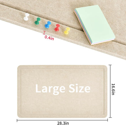 Vuzvuv Black 28"x16" Large Cork Board with 50 Push Pins & Sticky Notes, Self-Adhesive Bulletin Board for Wall, Felt Pin Vision Board for Paste Notes,Schedules Offices Home