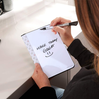 Quartet Glass Desktop Notepad, 9" x 6", Whiteboard, Dry Erase Surface, Dot/White, 2 Pack (GDP96D)
