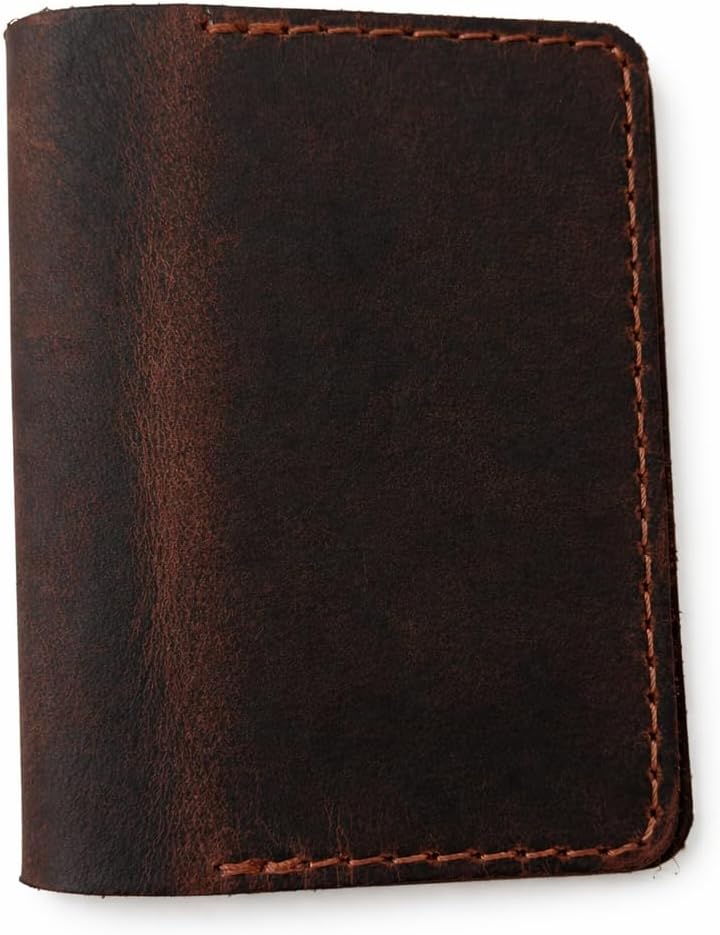 Leather Journal Cover for 2.5 x 4 Inches Pocket Notebooks – Handmade Refillable Mini Notebook Cover – Compatible with Outus, Qeeenar & Similar Small Journals, Travel Memo Pads & Pocket Diaries
