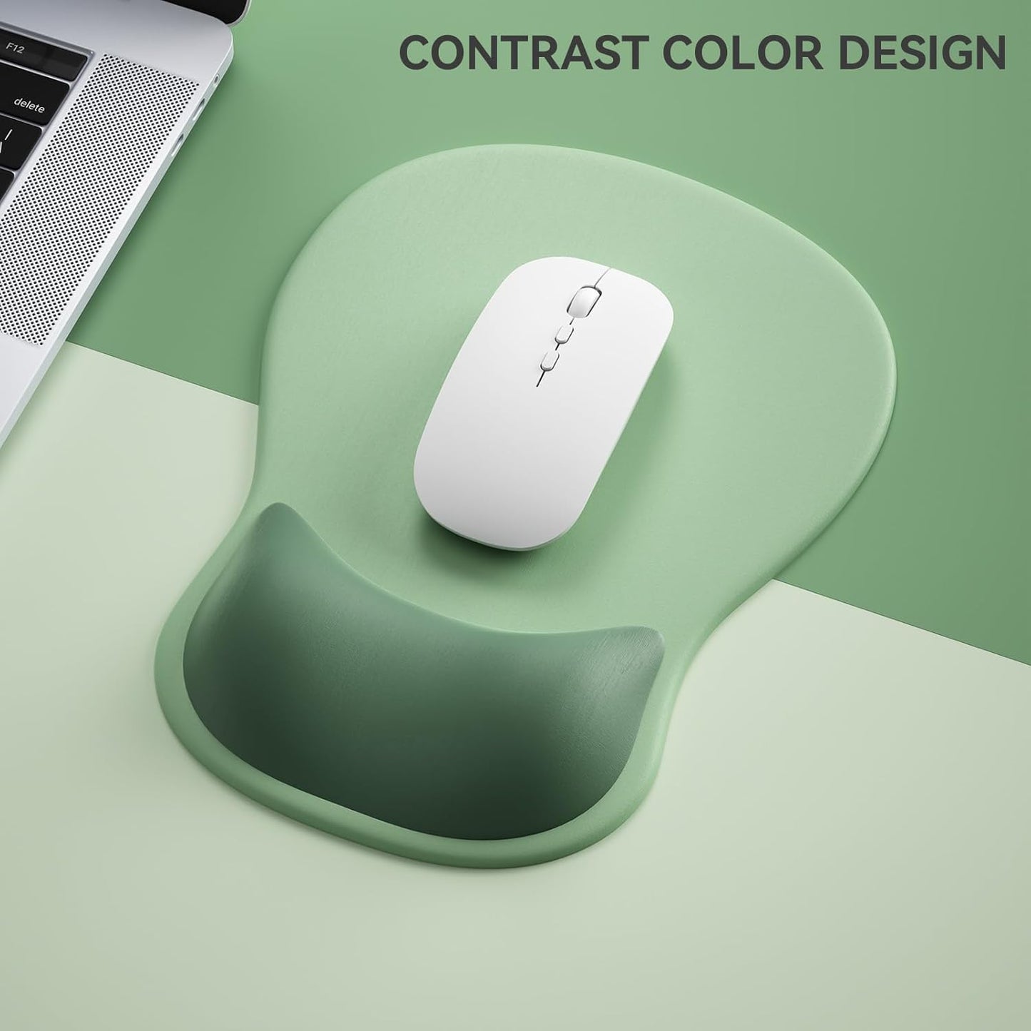 Ergonomic Mouse Pad with Wrist Rest,Cute Gel Mousepad Wrist Support - Small Mini Portable for Travel Mouse Pads for Desk Laptop,Computer,Office & Home Decor (Pink&Light Pink)