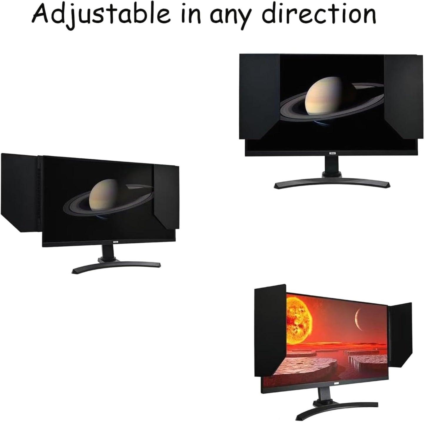 Adjustable Monitor Sunshade Hood for 24-32 Inch Screens - Reduce Eye Strain and Glare