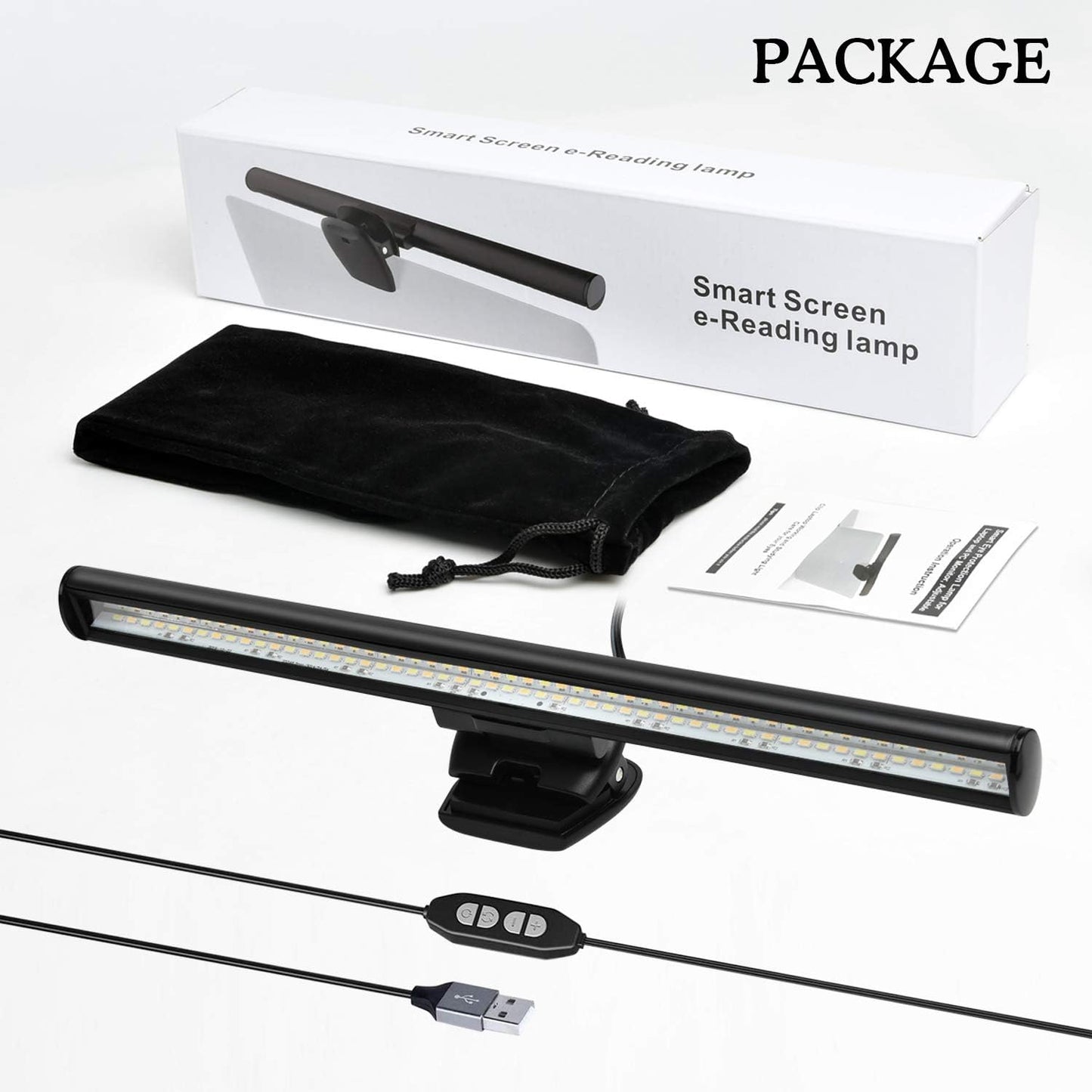 Monitor Light, Screen Light Bar Computer e-Reading LED Task Lamp, 3 Color Modes LightBar, 10 Brightness, USB Powered Monitor Lamp
