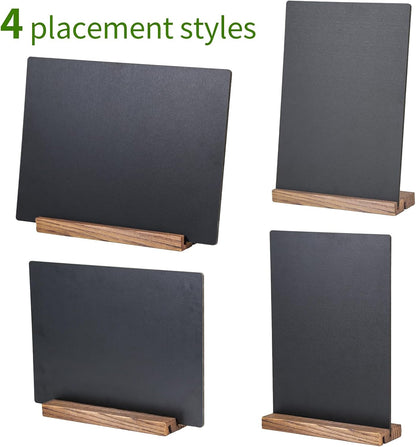7.9x5.1 Desktop Chalkboard Sign with Wood Base, Message Board Menu Board Chalkboard for Shop Wedding Kitchen Home Party (3 Pack 7.9x5.1)