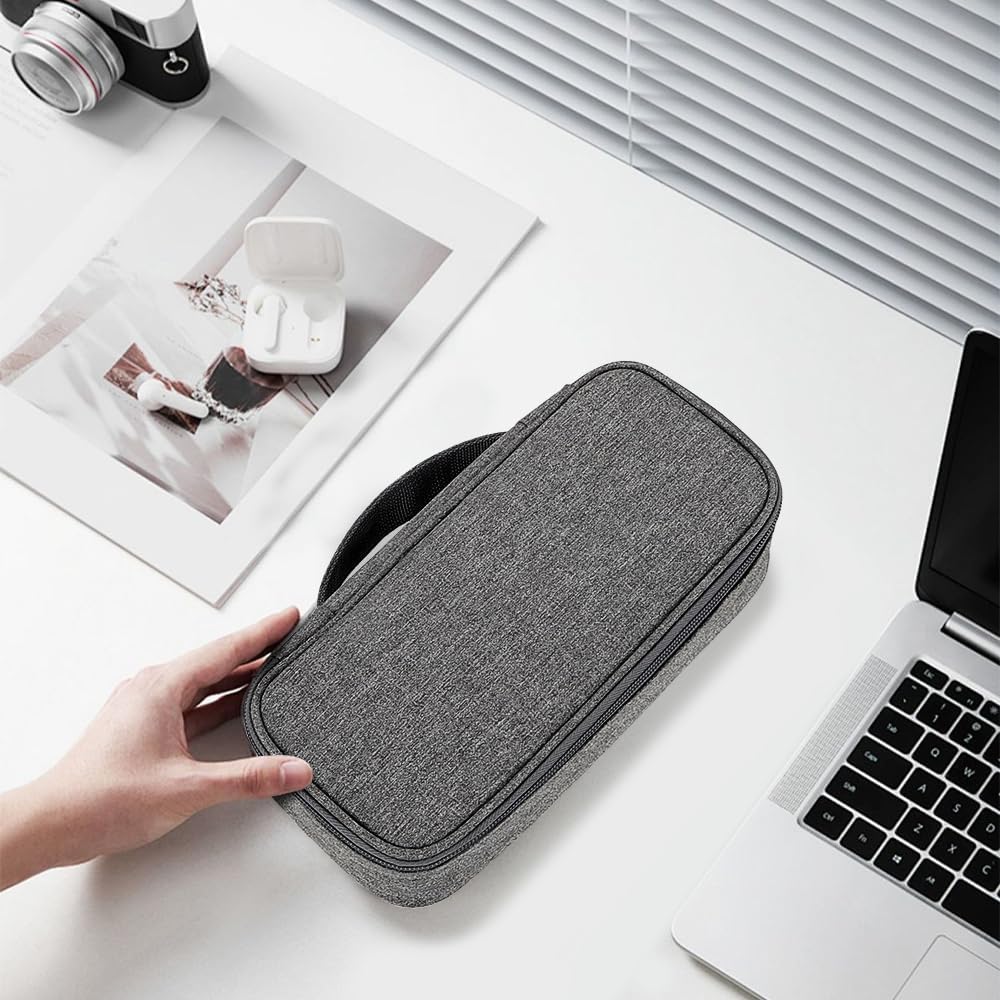 Teskyer Tech Organizer Pouch – Portable Waterproof Electronics Bag with Compartments for Cables, Chargers, Earbuds & Phone (Black)