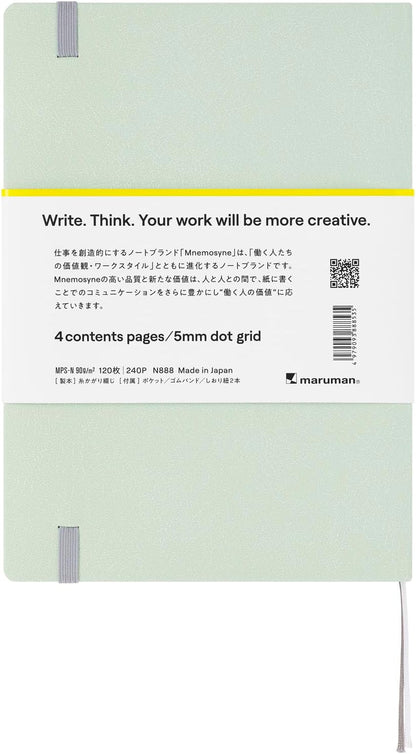 Maruman Mnemosyne Lined Notebook- Vertical A5, 5.83" x 8.27", 70 Sheets / 140 Pages, 7mm College Ruled With Center Line Journal, Perforated Pages & Wire-Bound to Lay Flat, Black, Made in Japan - Colors A