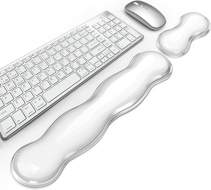 Gel Cloud Keyboard and Mouse Wrist Rest, Cute Wrist Support and Arm Support Keyboard Rest for Keyboard and Mouse Typing Pain Relief，Suitable for Office/Computer/Laptop/Gaming（White）