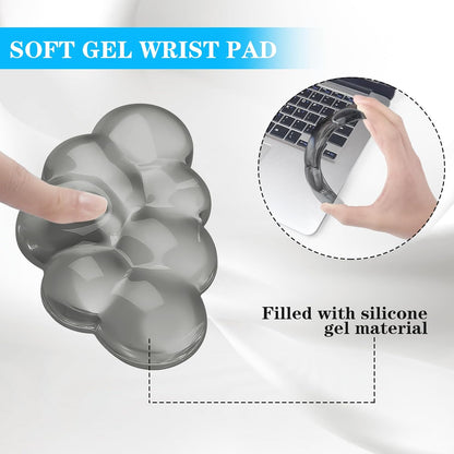 Gel Cloud Keyboard and Mouse Wrist Rest, Cute Wrist Support and Arm Support Keyboard Rest for Keyboard and Mouse Typing Pain Relief，Suitable for Office/Computer/Laptop/Gaming（White）