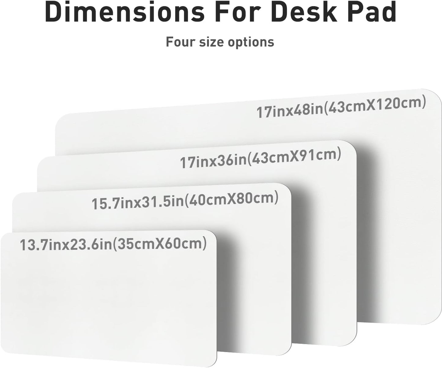 Aothia Leather Desk Pad Protector, Mouse Pad, Office Desk Mat, Non-Slip PU Leather Desk Blotter, Laptop Desk Pad, Waterproof Desk Writing Pad for Office and Home (Black,36" x 17") - Colors A