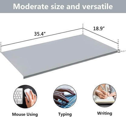 AKOZLIN 35.4"x 18.9" Soft PU Leather Surface Office Desk Mouse Mat Anti-Push Pad with Full Grip Fixation Lip Table Blotter Edge-Locked Protector